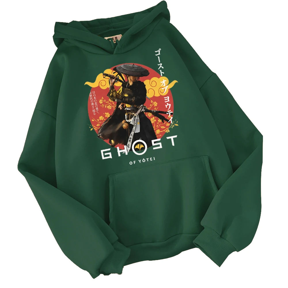 Ghost Of Yotei Green Hoodie Anime