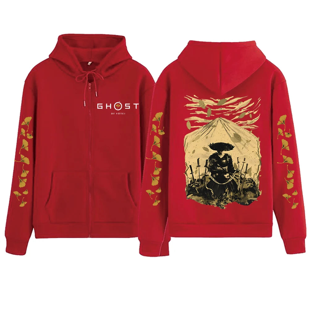 Red Ghost of Yotei Zipper Hoodie