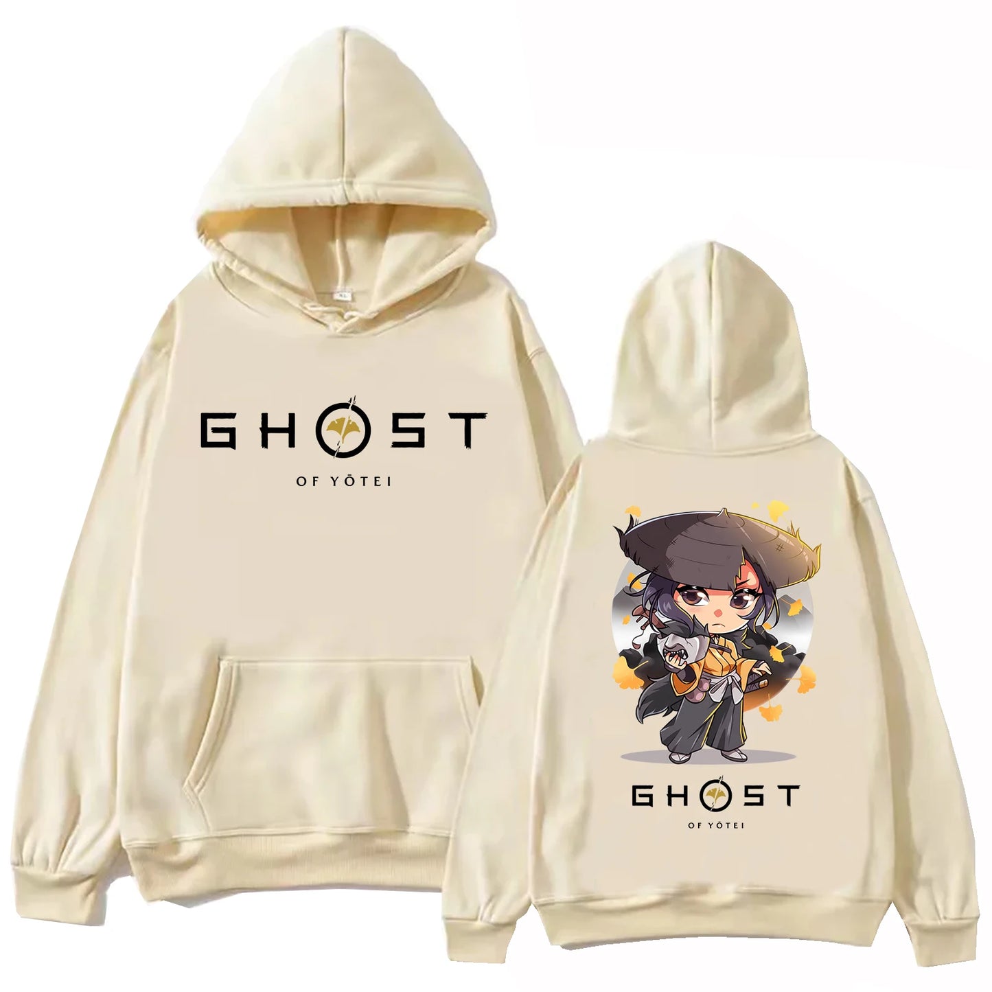 Ghost Of Yotei Kawaii Beige Hoodie