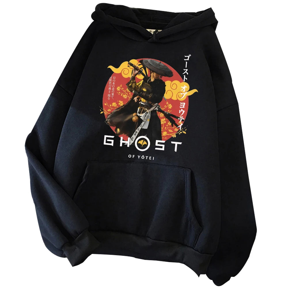 Ghost Of Yotei Black Hoodie Anime