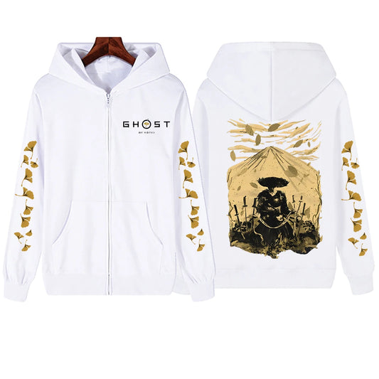 White Ghost of Yotei Zipper Hoodie