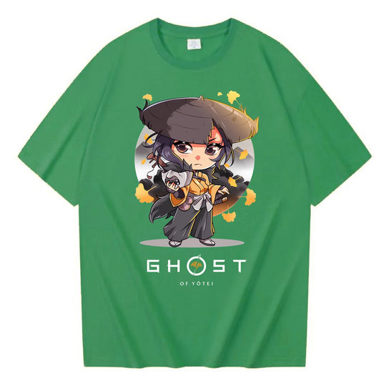 Ghost Of Yotei Kawaii Green T-Shirt
