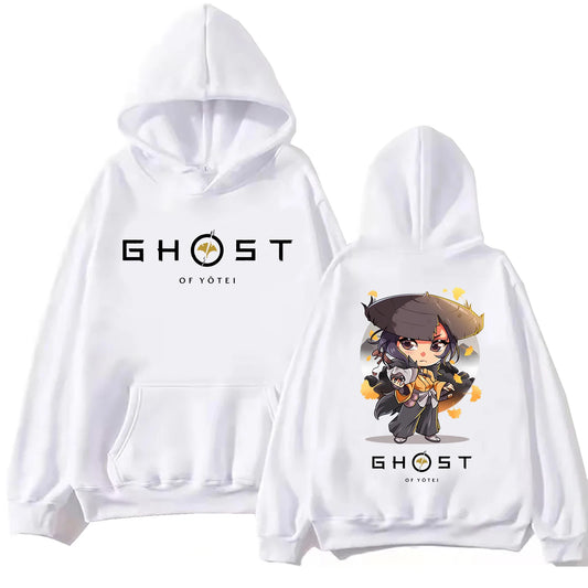 Ghost Of Yotei Kawaii White Hoodie
