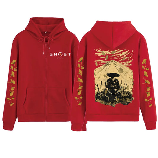 Red Ghost of Yotei Zipper Hoodie