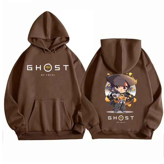 Ghost Of Yotei Kawaii Brown Hoodie