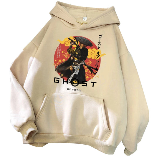 Ghost Of Yotei Beige Hoodie Anime
