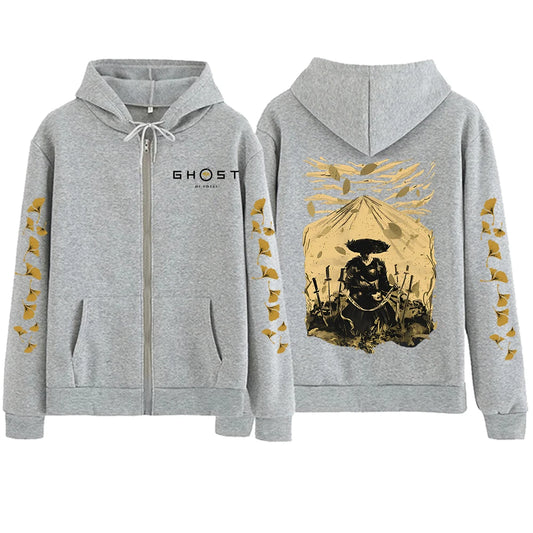 Grey Ghost of Yotei Zipper Hoodie