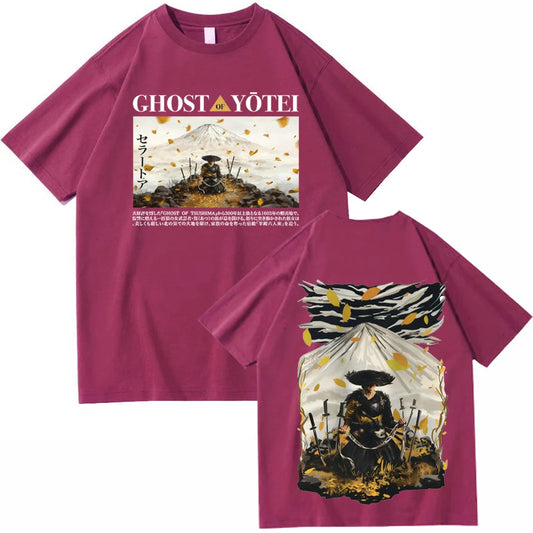 Burgundy Ghost Of Yotei Shirt Anime Atsu