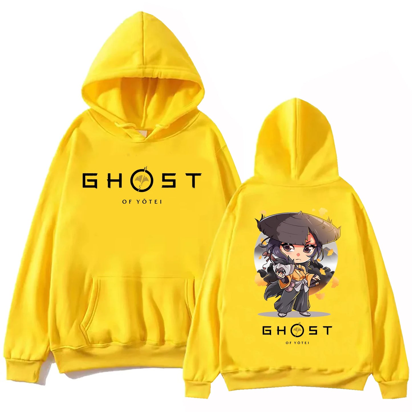 Ghost Of Yotei Kawaii Yellow Hoodie