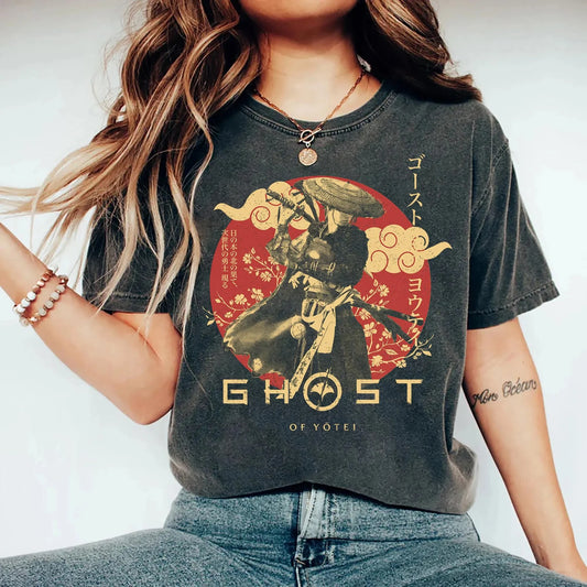 Ghost of Yotei  grey T-Shirt Graphic