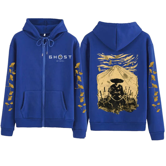 Blue Ghost of Yotei Zipper Hoodie