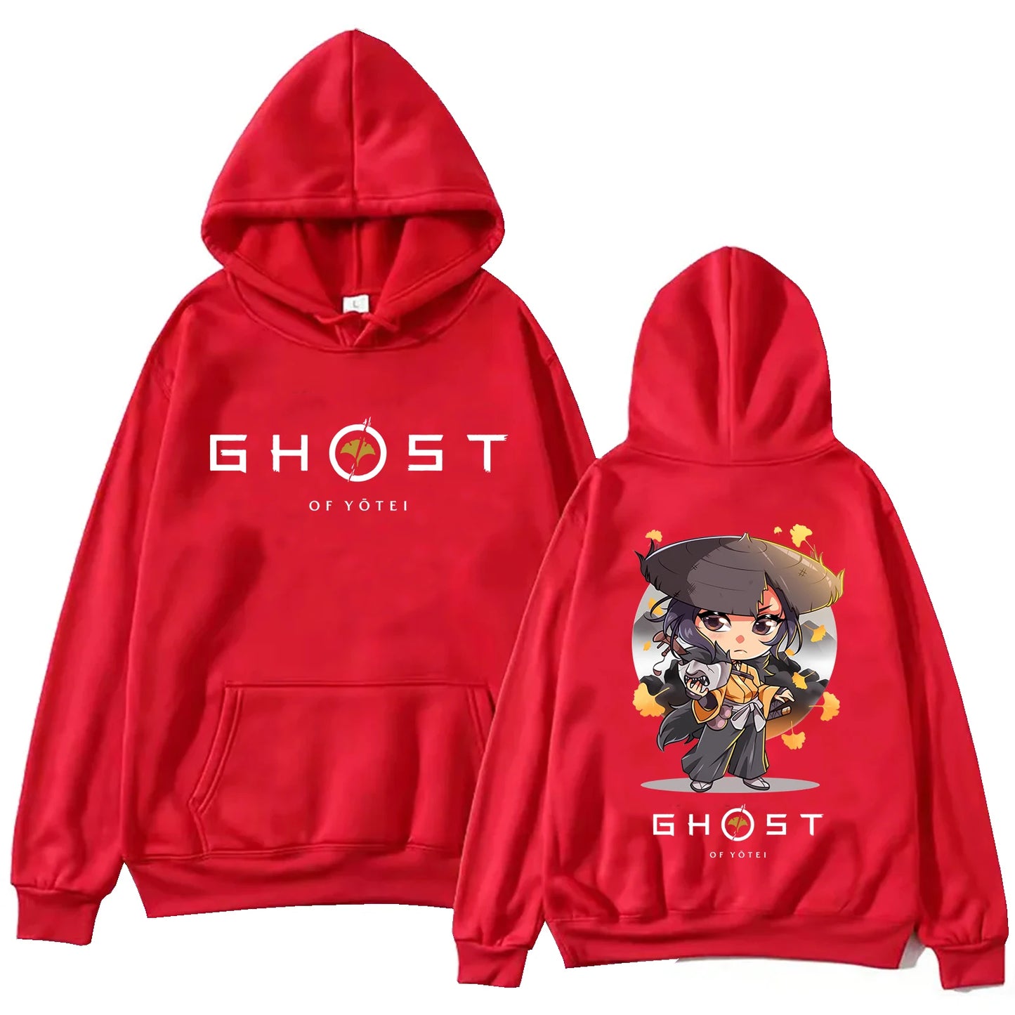 Ghost Of Yotei Kawaii Red Hoodie