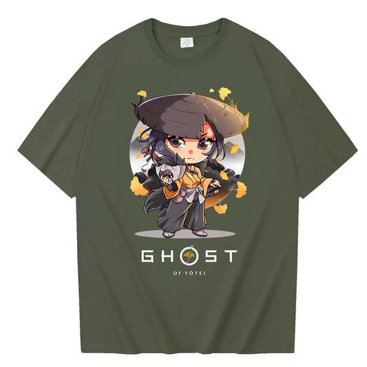 Ghost Of Yotei Kawaii Green T-Shirt
