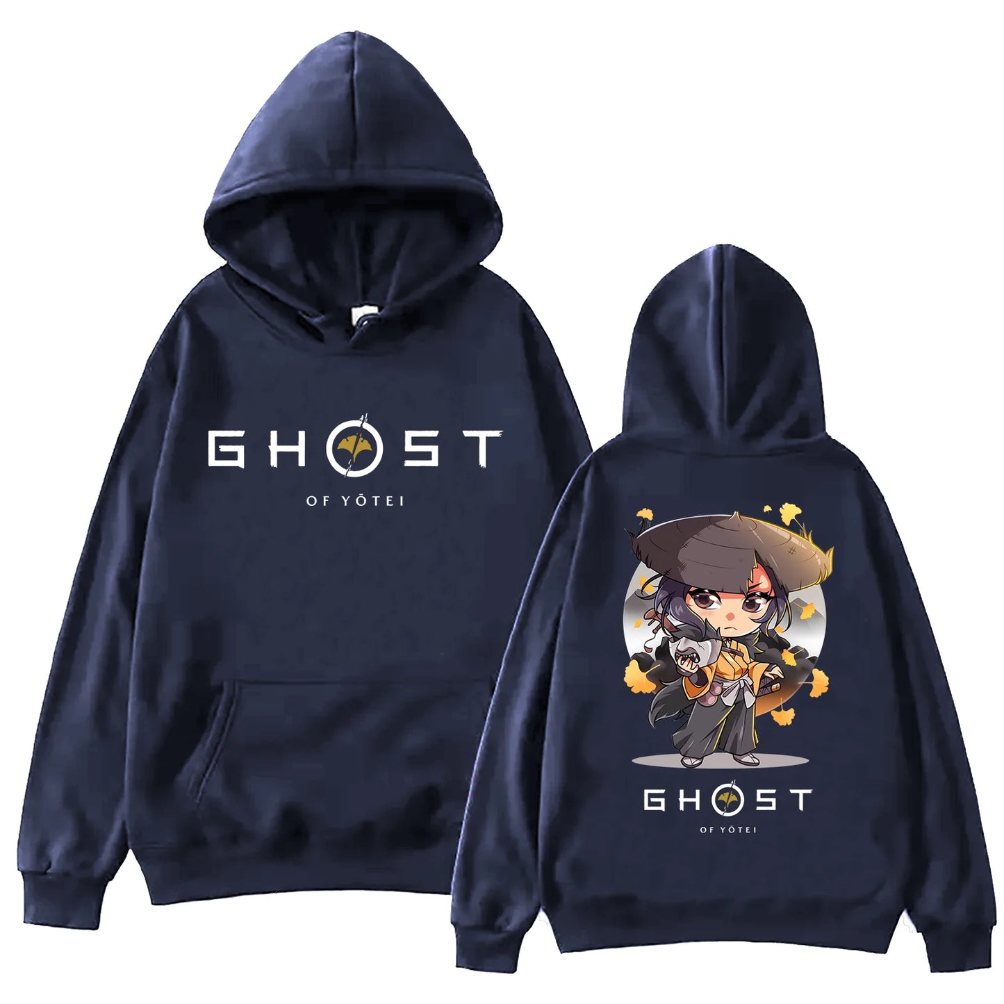 Ghost Of Yotei Kawaii Blue Hoodie