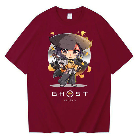 Ghost Of Yotei Kawaii Bordeaux T-Shirt